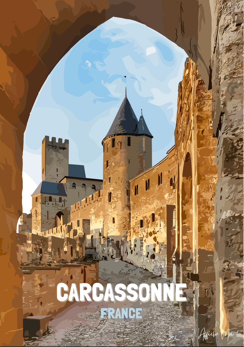 Affiche "Cité de Carcassonne" – Décoration murale médiévale et majestueuse Ma boutique