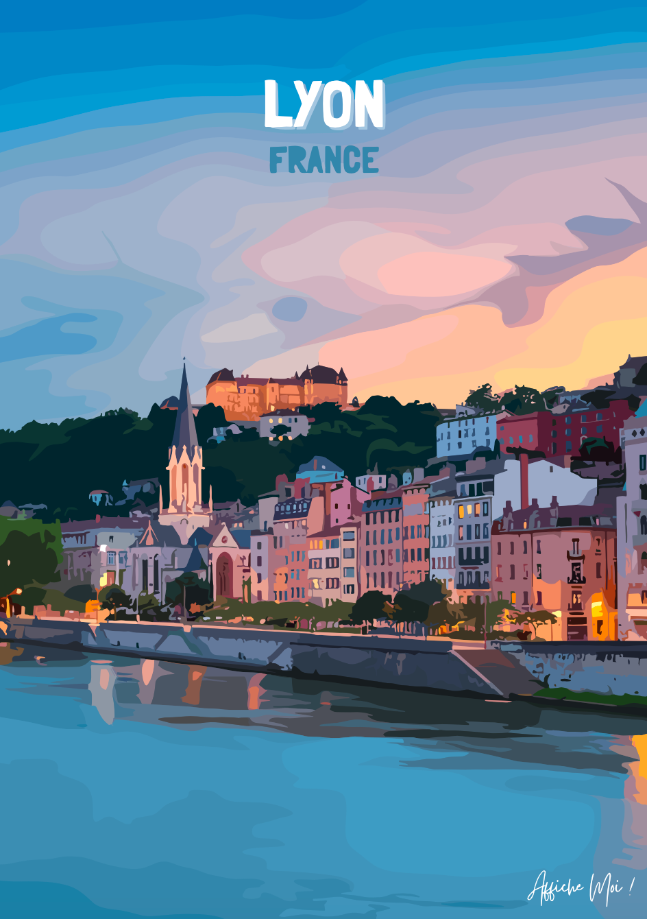 Affiche "Lyon – France" – La Capitale des Lumières Ma boutique