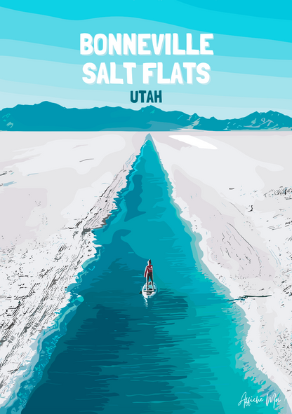 Affiche "Bonneville Salt Flats – Utah" – La Beauté Saline de l’Ouest Ma boutique