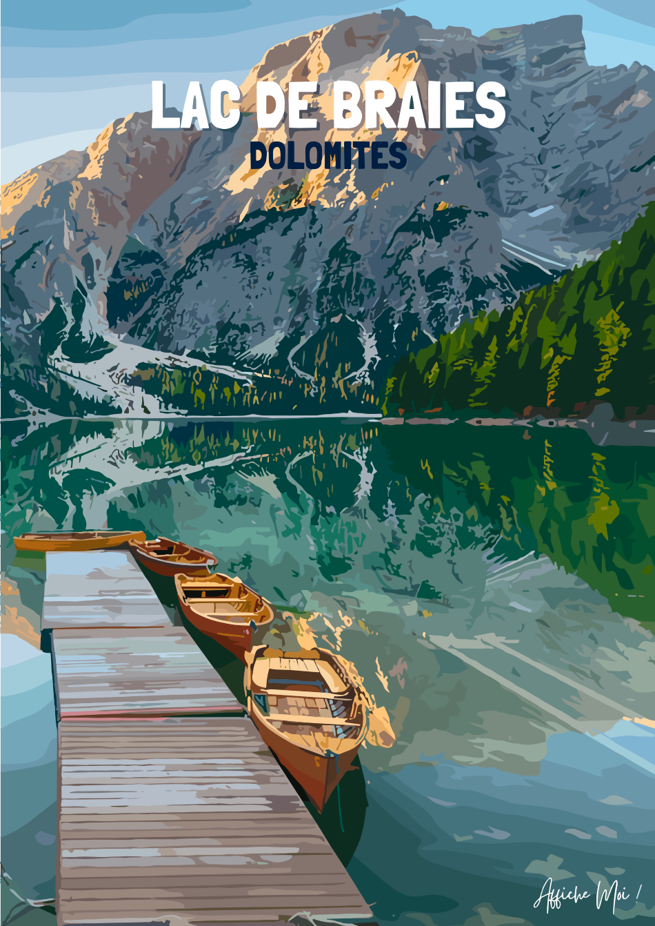 Affiche "Lac de Braies – Dolomites" – Un joyau des Alpes italiennes Ma boutique