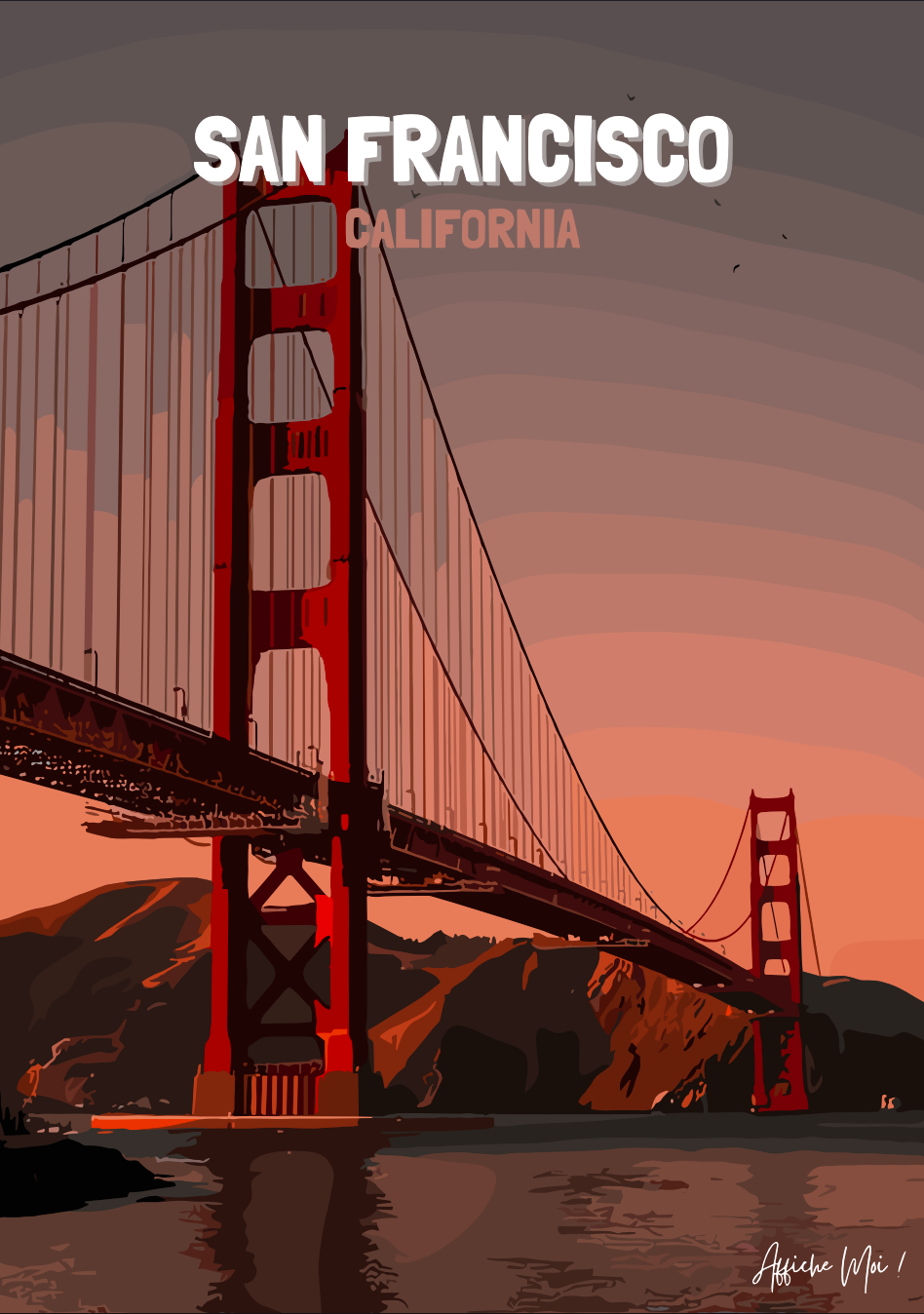 Affiche "San Francisco – Golden Gate Bridge" – L’icône de la Californie Ma boutique