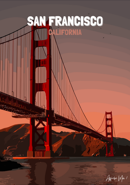 Affiche "San Francisco – Golden Gate Bridge" – L’icône de la Californie Ma boutique