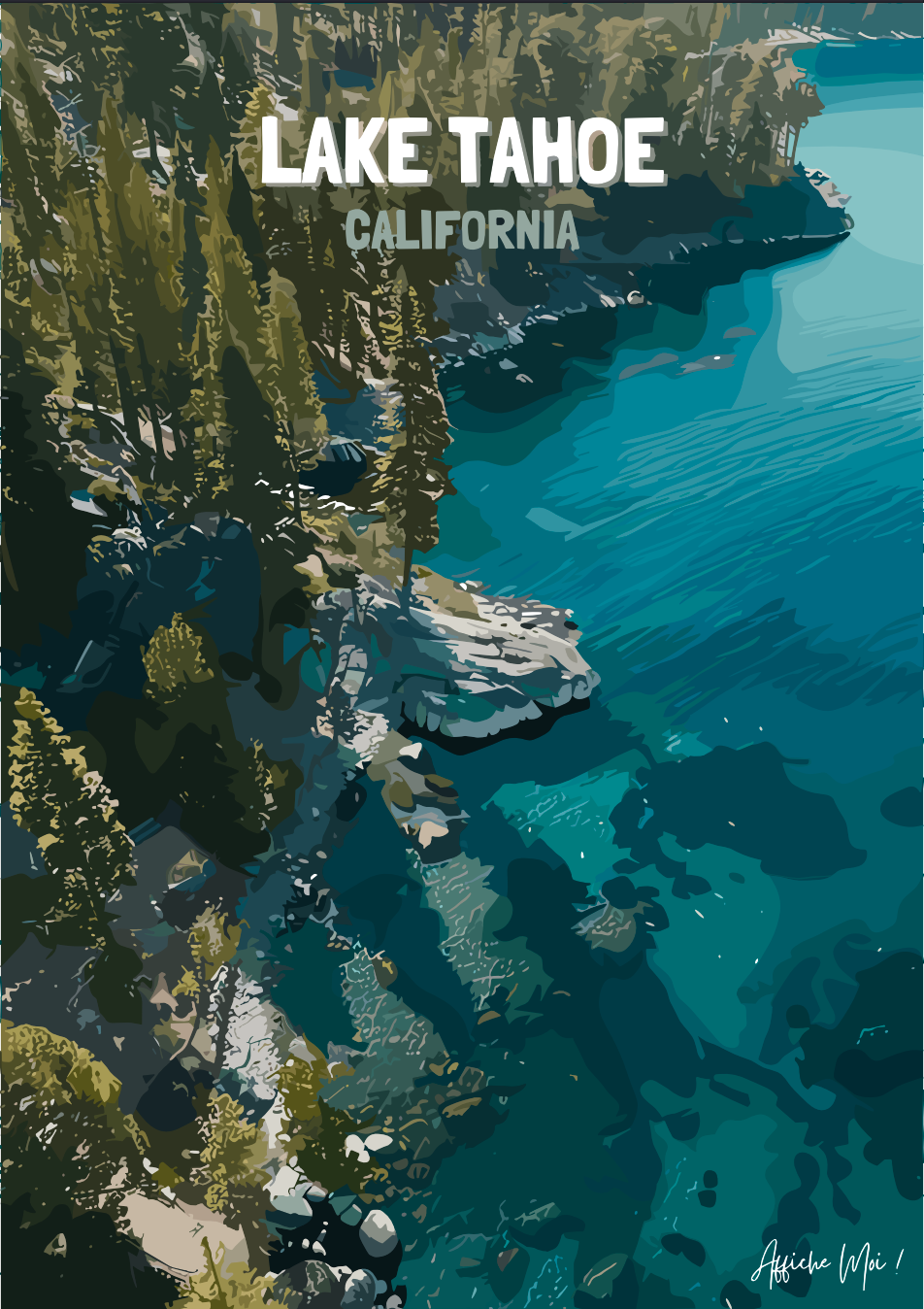 Affiche "Lake Tahoe – California" – Évasion naturelle Ma boutique