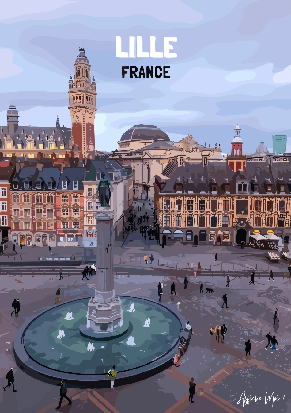 Affiche "Lille – Grand Place" – Une invitation au voyage dans le Nord Ma boutique