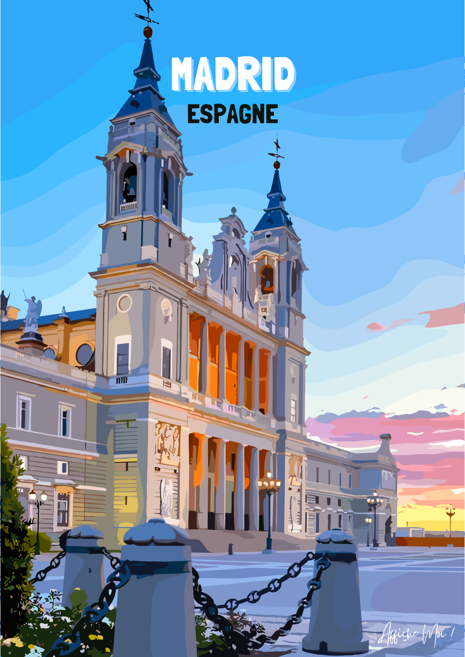 Affiche "Madrid – Cathédrale de l'Almudena" – Un soupçon d'Espagne sur vos murs Ma boutique