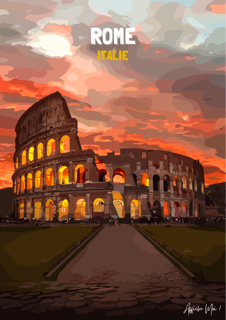 Affiche "Rome – Colisée au coucher du soleil" – Un souffle d'histoire et de magie italienne Ma boutique