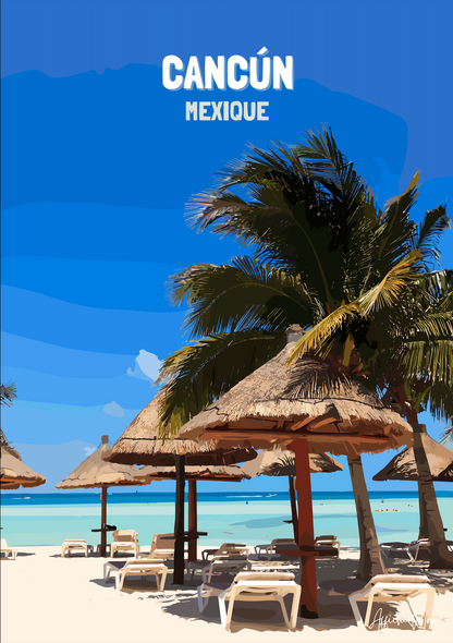 Affiche Cancún Mexique Ma boutique